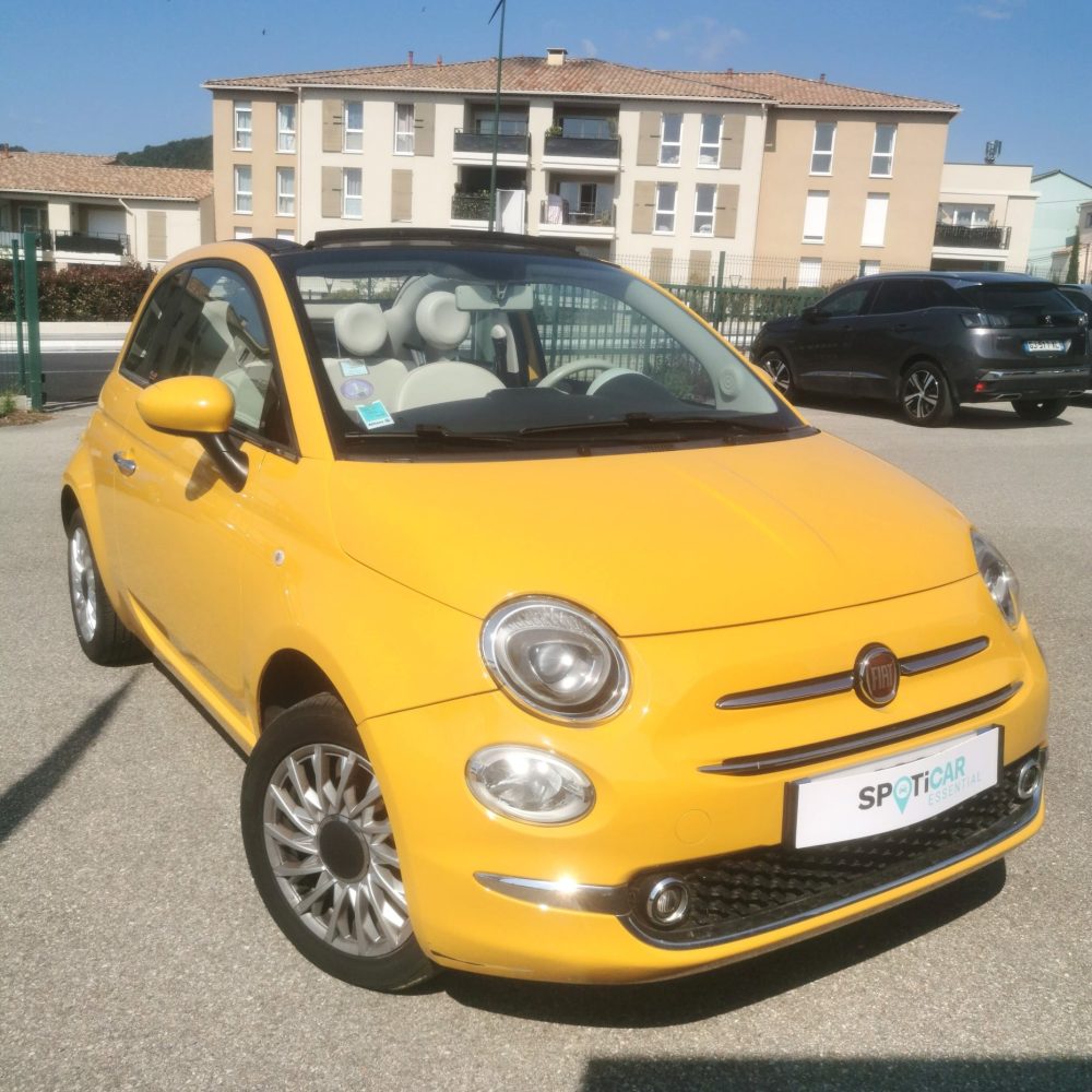 Fiat 500 Cabriolet 1.2 69ch Lounge BVM occasion azur autos beausset
