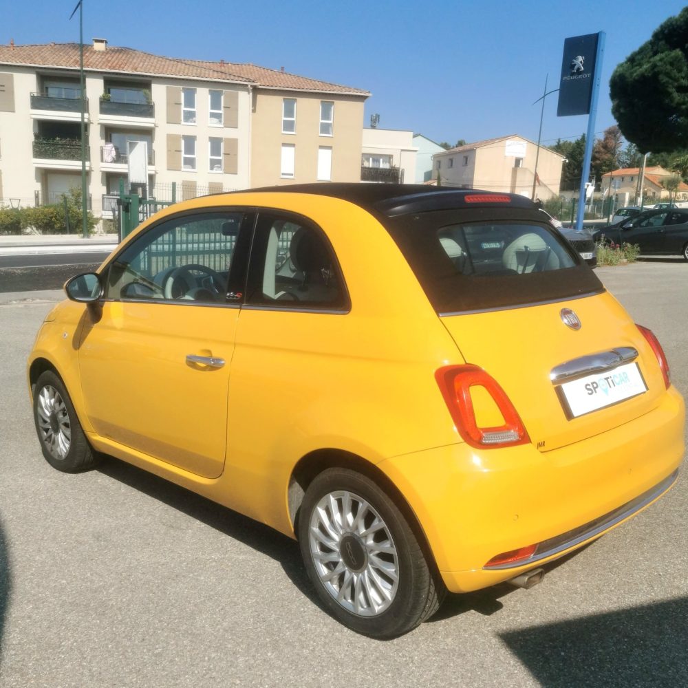 Fiat 500 Cabriolet 1.2 69ch Lounge BVM occasion azur autos le beausset peugeot