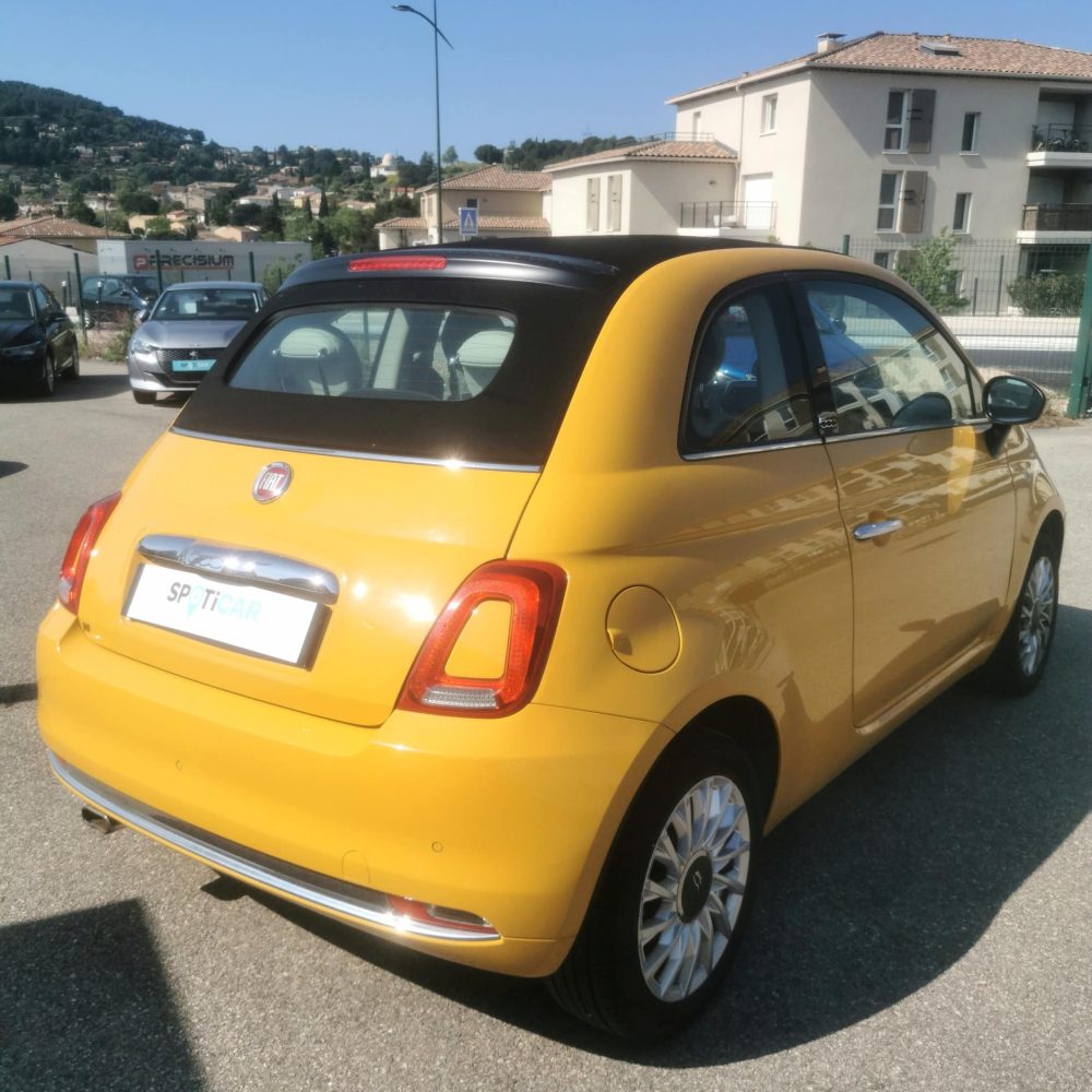 Fiat 500 Cabriolet 1.2 69ch Lounge BVM occasion azur autos le beausset